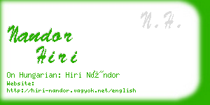 nandor hiri business card